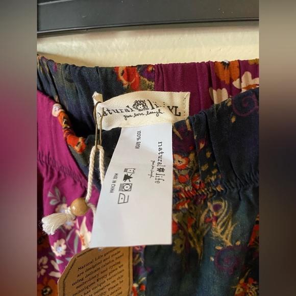 Natural life floral wide patchwork pants size xl nwt - Picture 7 of 7